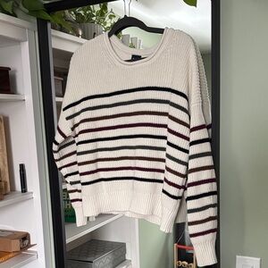 GAP Cream Striped Sweater